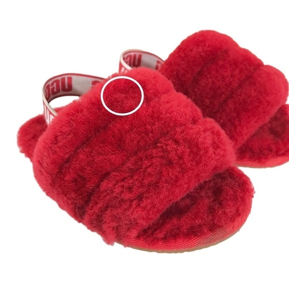 Ugg Red Fluff Yeah Slides Sandals Size 9 - Picture 11 of 14